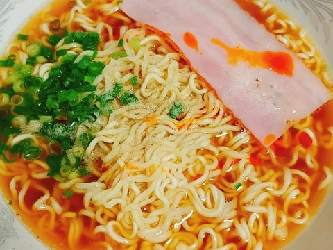 レンジで作る☆ベーコン入りチャルメララーメン